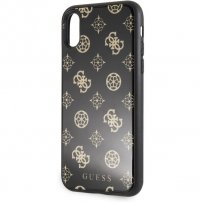 Guess Layer Glitter Peony maskica za iPhone X / XS - crna