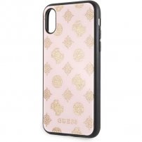 Guess Layer Glitter Peony maskica za iPhone X / XS - svijetlo ružičasta