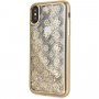 Guess originalna prozirna maskica sa šljokicama za iPhone X / XS - zlatna