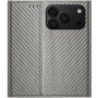 Preklopna Futrola s uzorkom karbonskih vlakana za iPhone 17 Pro Max / 18 Pro Max - siva