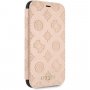 Guess Debossed Peony flip futrola za iPhone XR - bež