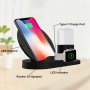 3u1 brza bežična stanica za punjenje za iPhone / Apple Watch / AirPods - crna