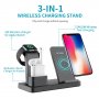 3u1 bežični stolni punjal za iPhone / Apple Watch / Airpods - crna