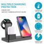 3u1 bežični stolni punjal za iPhone / Apple Watch / Airpods - crna