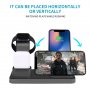 3u1 bežični stolni punjal za iPhone / Apple Watch / Airpods - crna