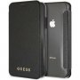 Guess Iridescent Book kožna flip futrola za iPhone XR - crna
