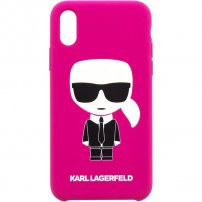 Karl Lagerfeld Body Iconic silikonska maskica za iPhone XS Max - fuksija